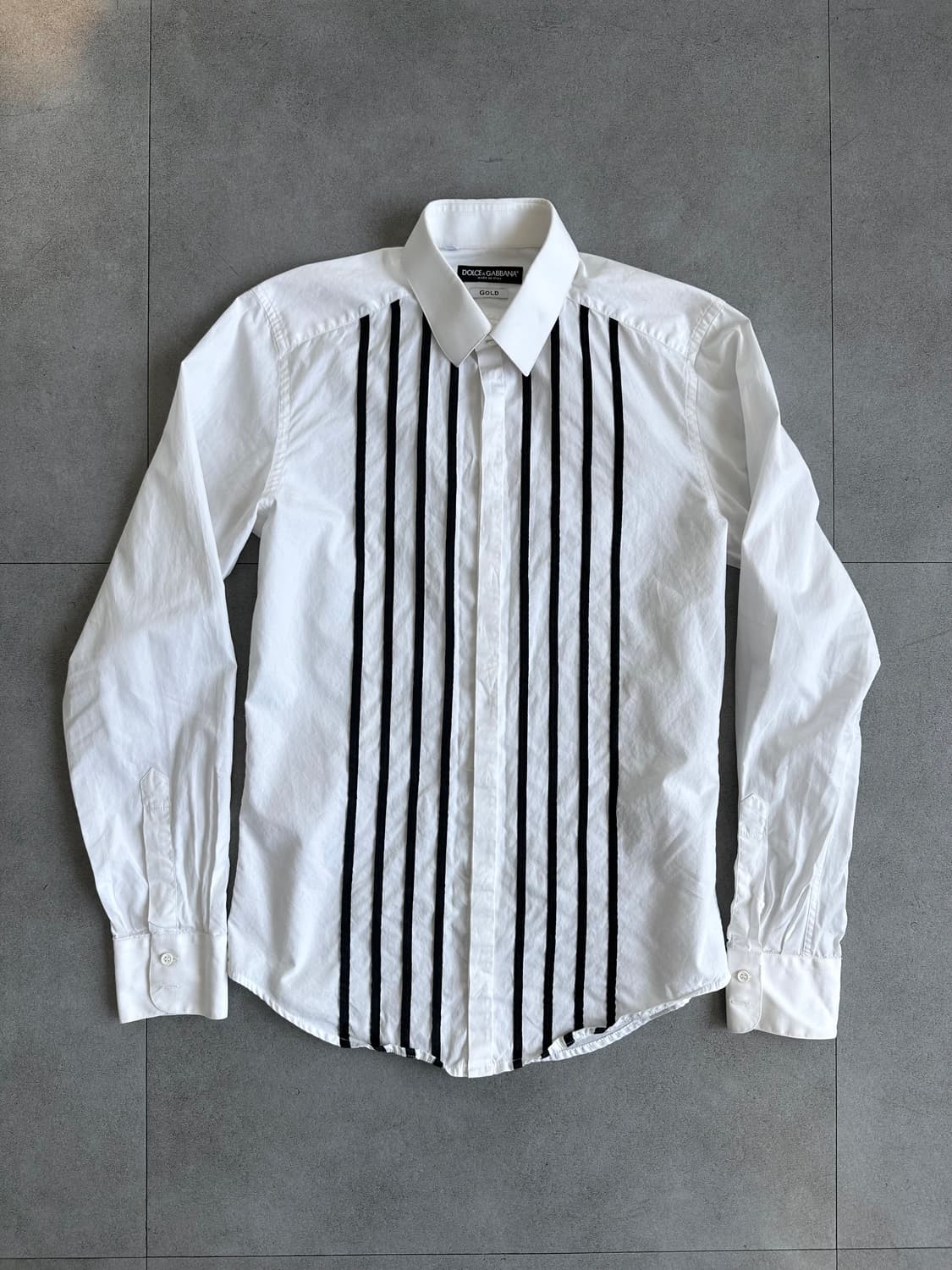 돌체앤가바나 GOLD 벨벳 스트라이프 셔츠 상품이미지1