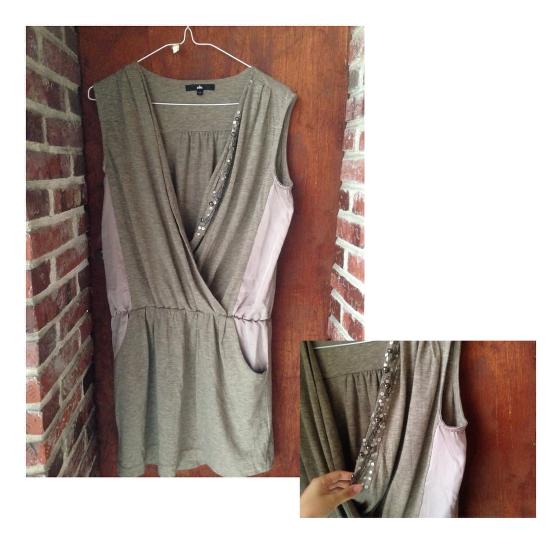 Vintage Beaded Drape Mini Dress 상품이미지1