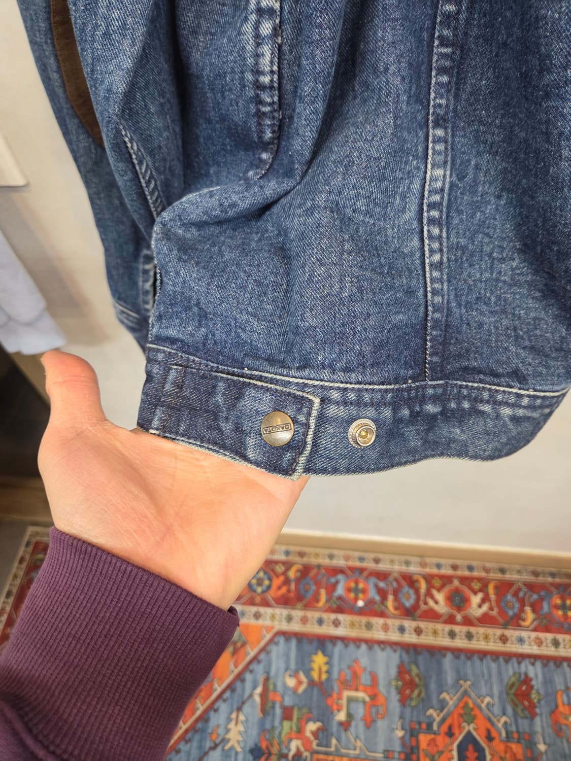 Dakota 빈티지 팔분리형 엘보우패치 데님 조끼 자켓 xl 상품이미지3