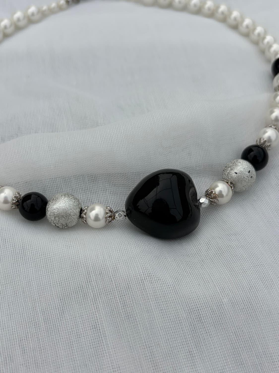 Mono Heart Pearl Choker 상품이미지3
