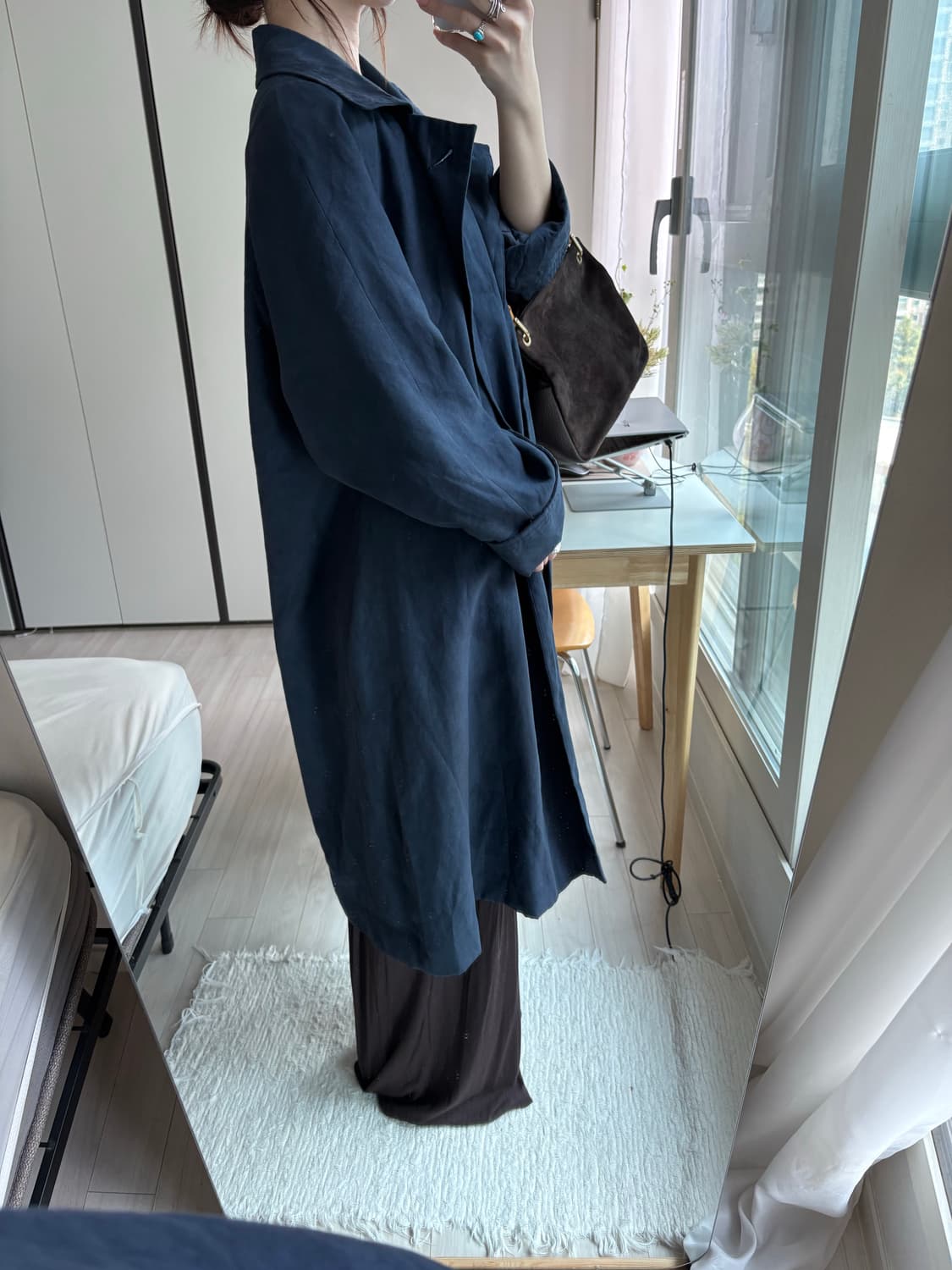 Matte Texture Long Coat 상품이미지5