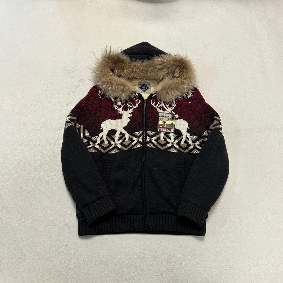 JEEP Wolfjo Nordic Knit Hoodie Zip-up 상품이미지4