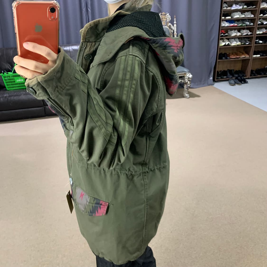 아디다스X네이버후드 밀리터리 삼선 빈티지 후드 야상자켓 00s 105 상품이미지4