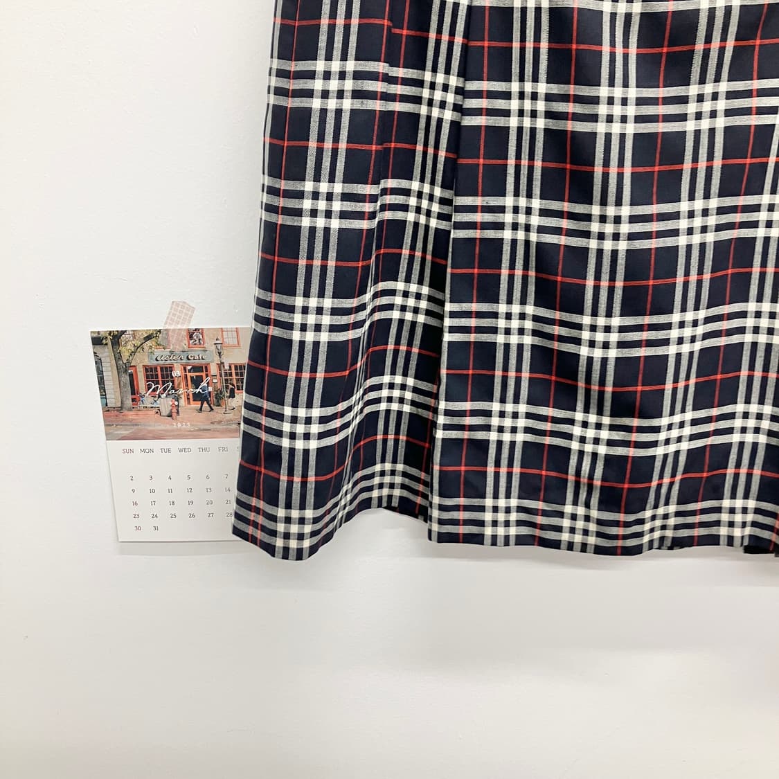 버버리 금장 체크 스커트 상품이미지3