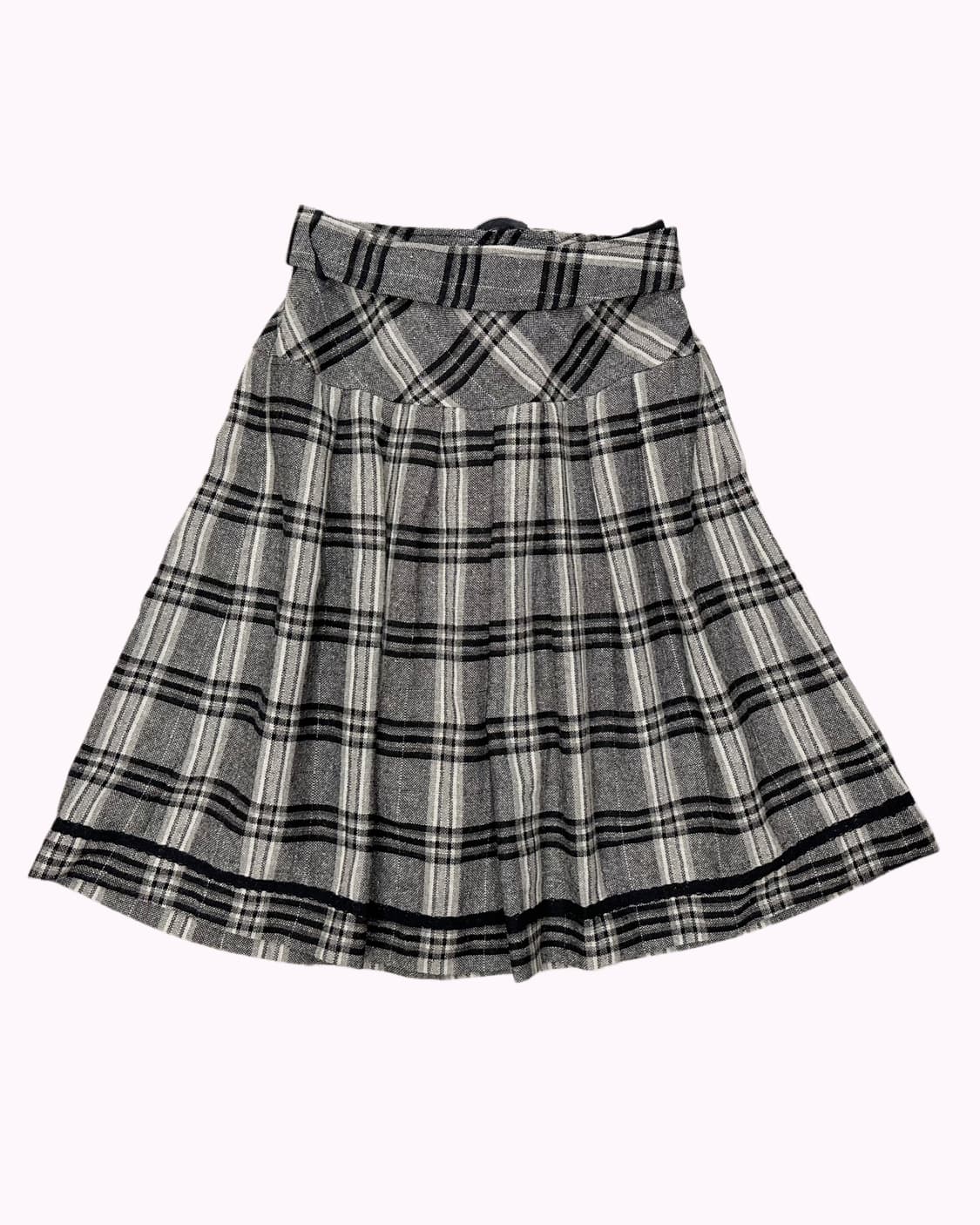 check pleats belted skirt 상품이미지4
