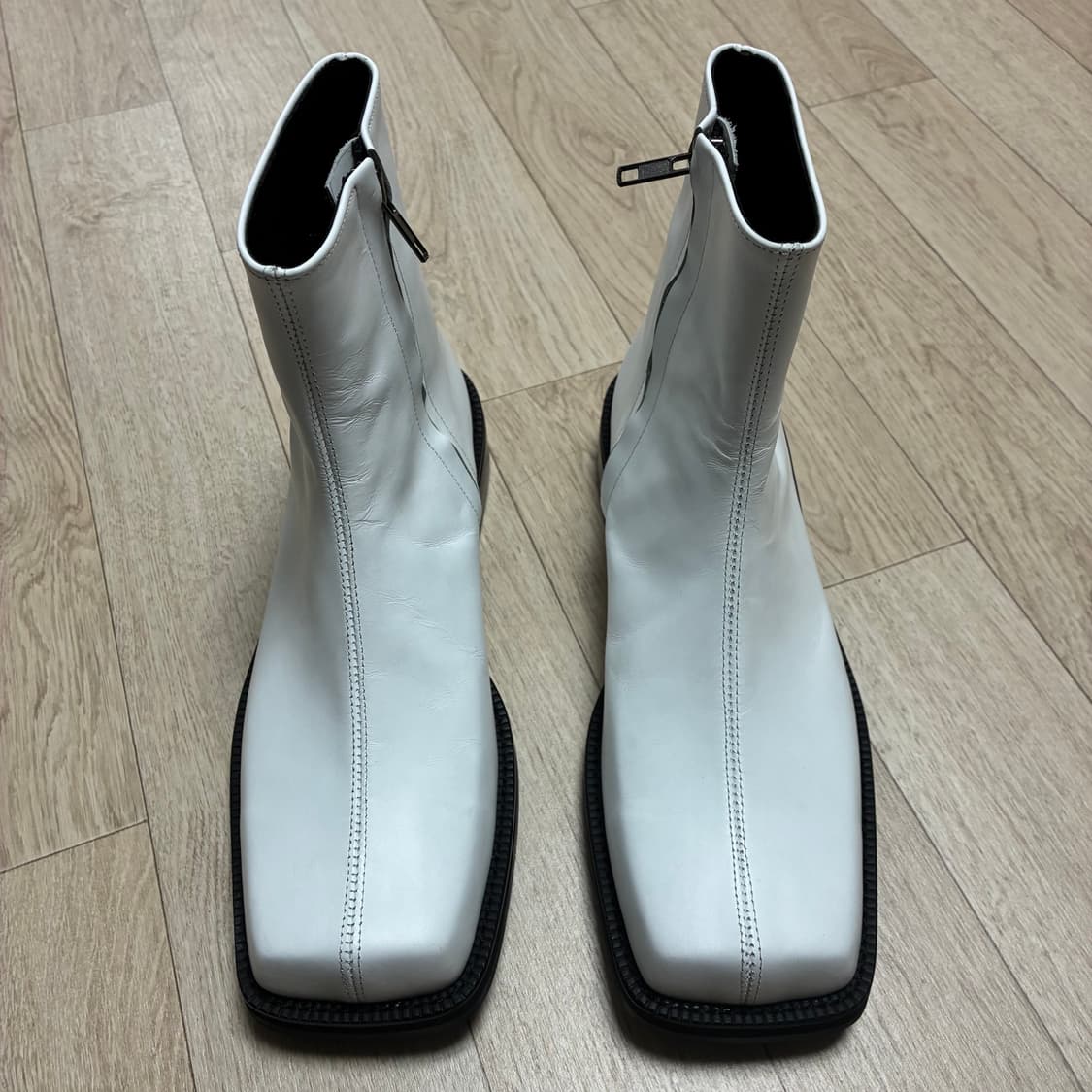 [새상품] 피렌체아뜨리에 중앙절개 와이드 스퀘어토 집업부츠 5705 상품이미지3