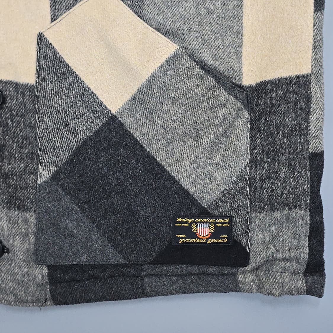 모노플로우(monoflow) 체크 울혼방 베스트 L 상품이미지3