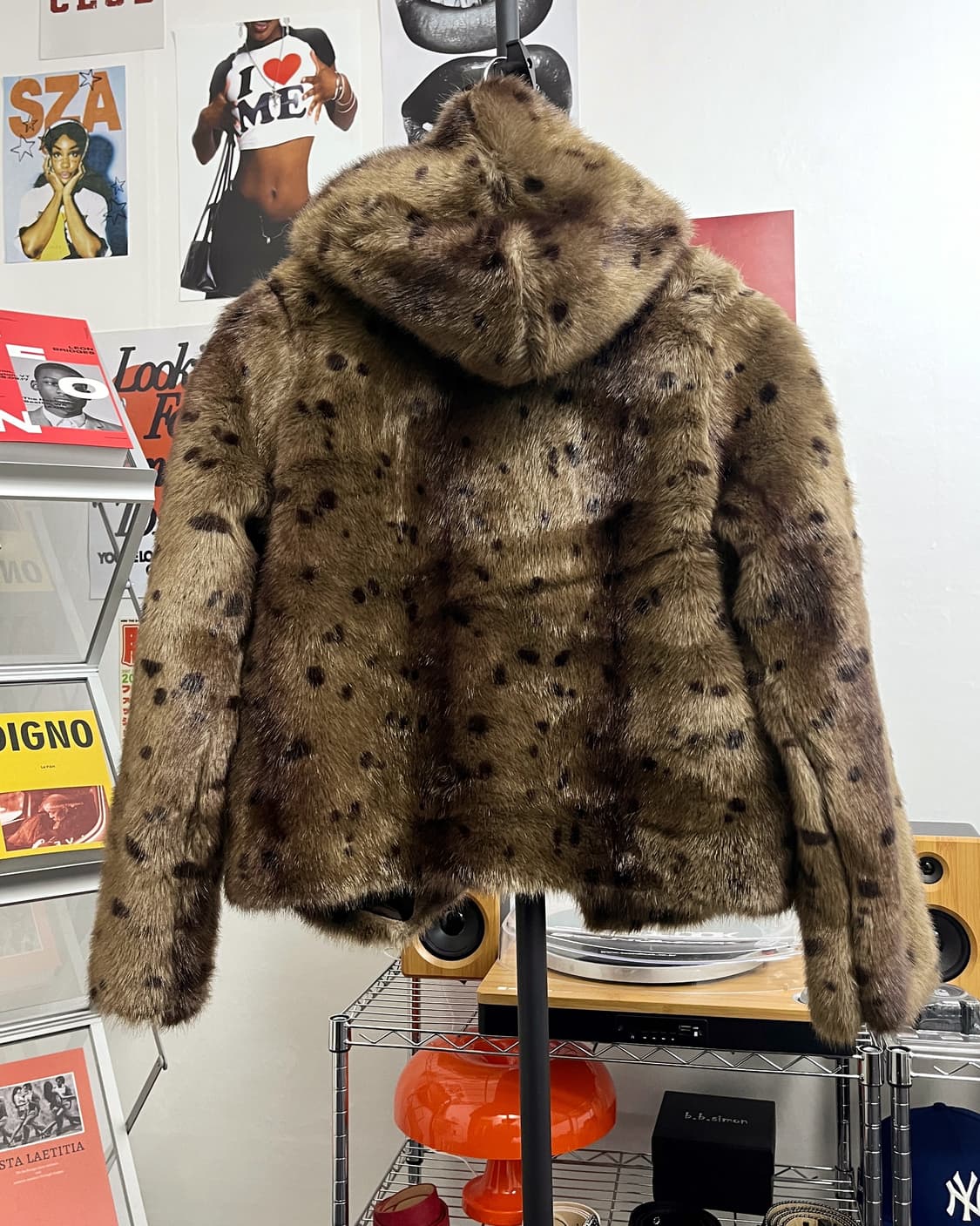 올드 빈티지 레오파드 퍼 후드 자켓 상품이미지7