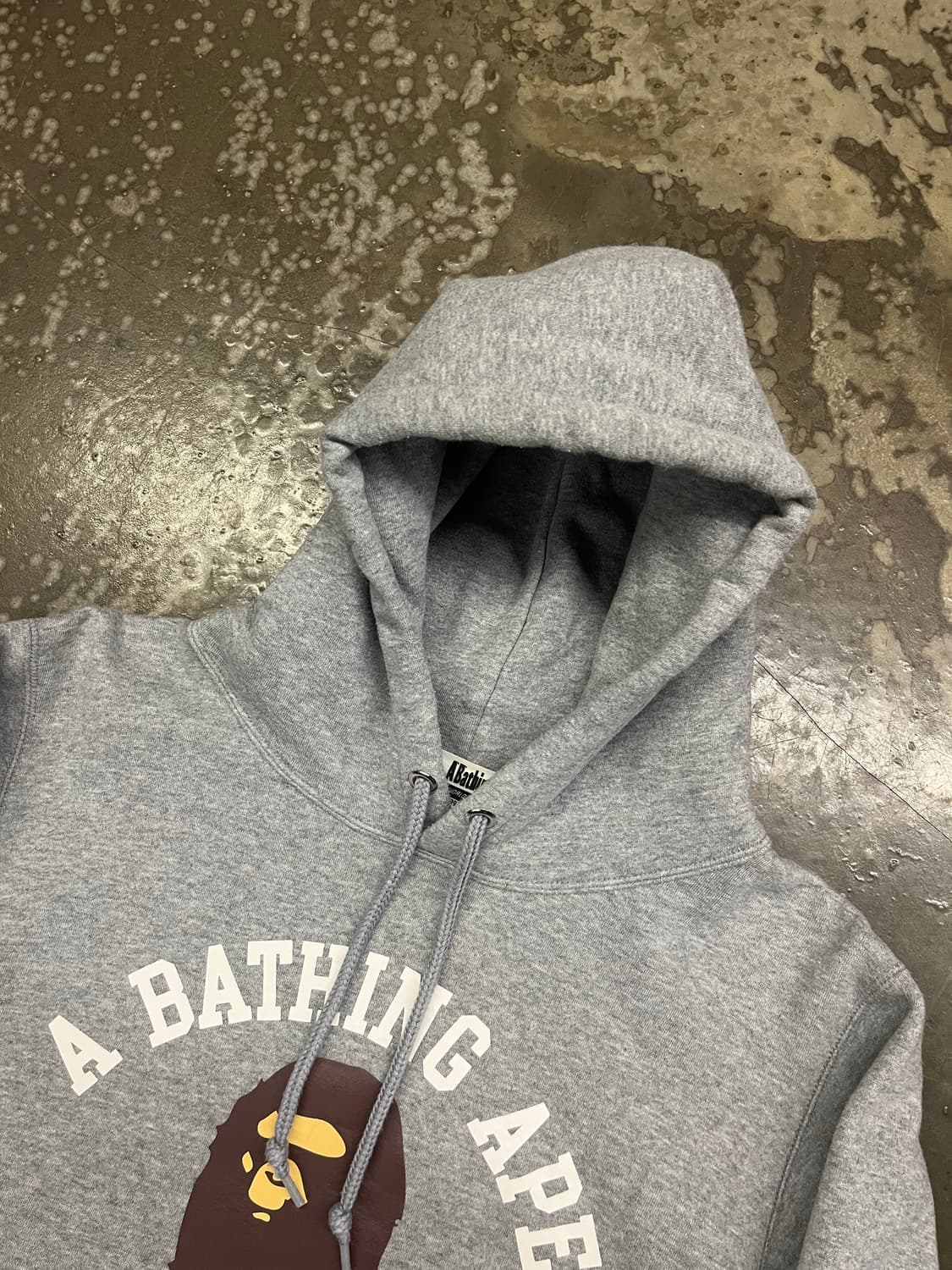 베이프 컬리지 기모 후드 그레이 M  상품이미지3