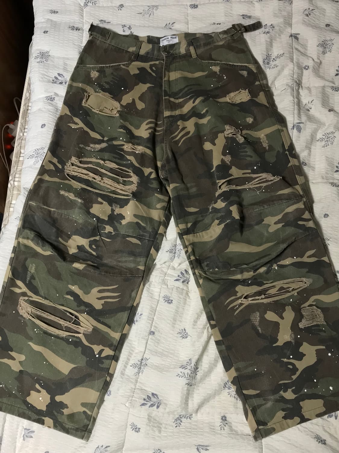 크랙로즈 디스트로이드 카모팬츠 페인팅 상품이미지2