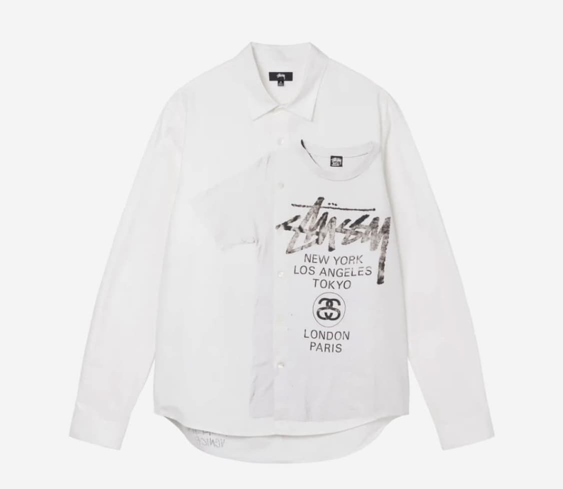 스투시 월드투어 셔츠 화이트 상품이미지1