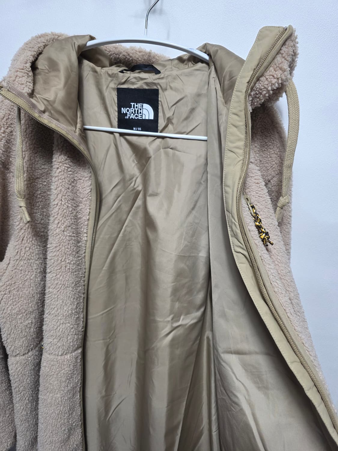 노스페이스 후리스  롱 후드 집업 코트 베이지 상품이미지7