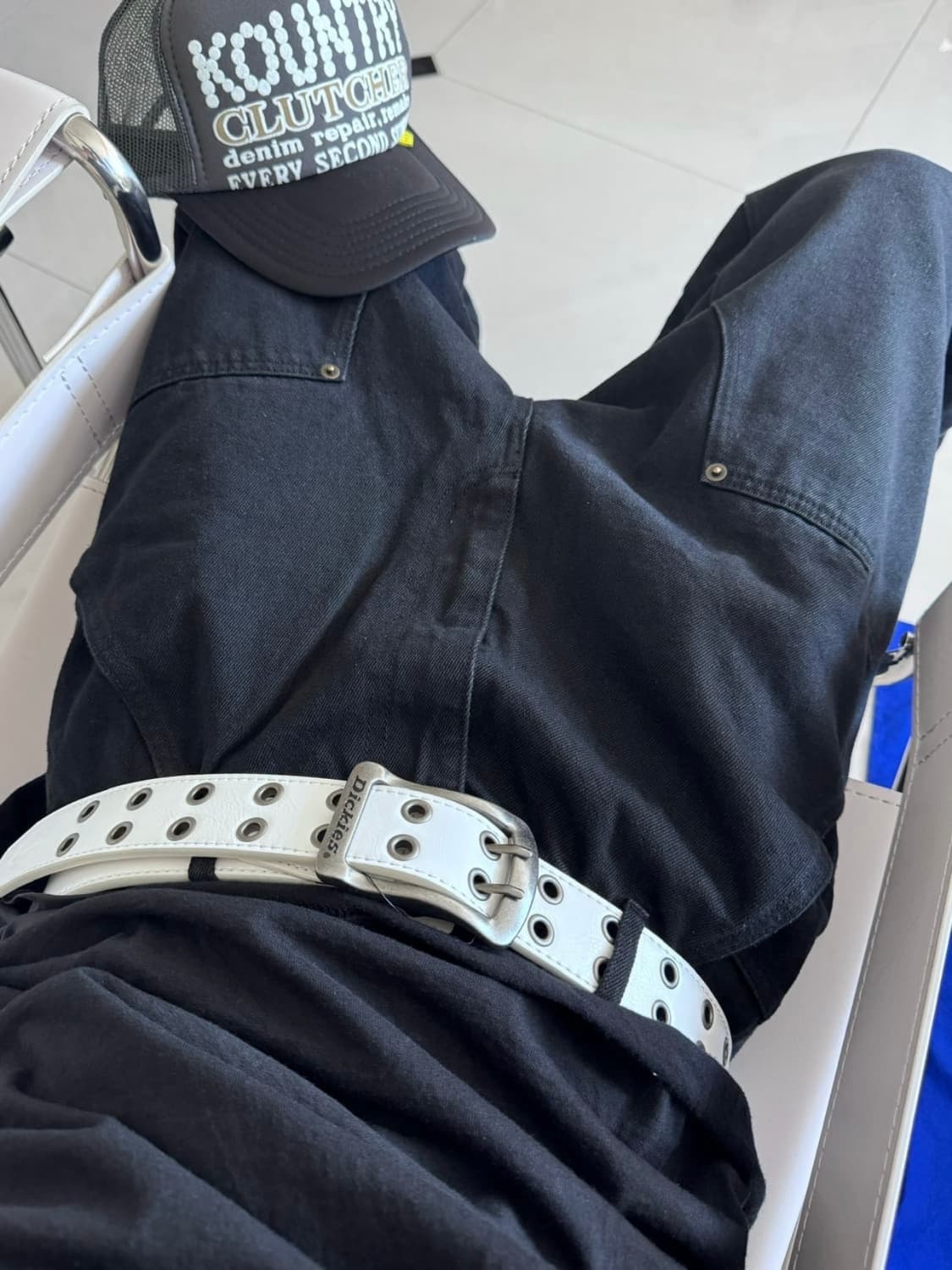 [새상품] 디키즈(Dickies) 로고 더블아일렛 GI 웨빙 벨트 블랙 상품이미지6