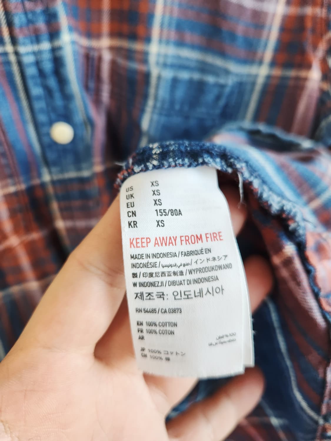 아메리칸이글 보이핏 체크 셔츠 xs/55-66까지 상품이미지3