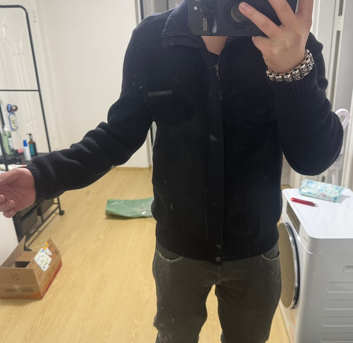 프라다 스웨이드 니트 집업 상품이미지9