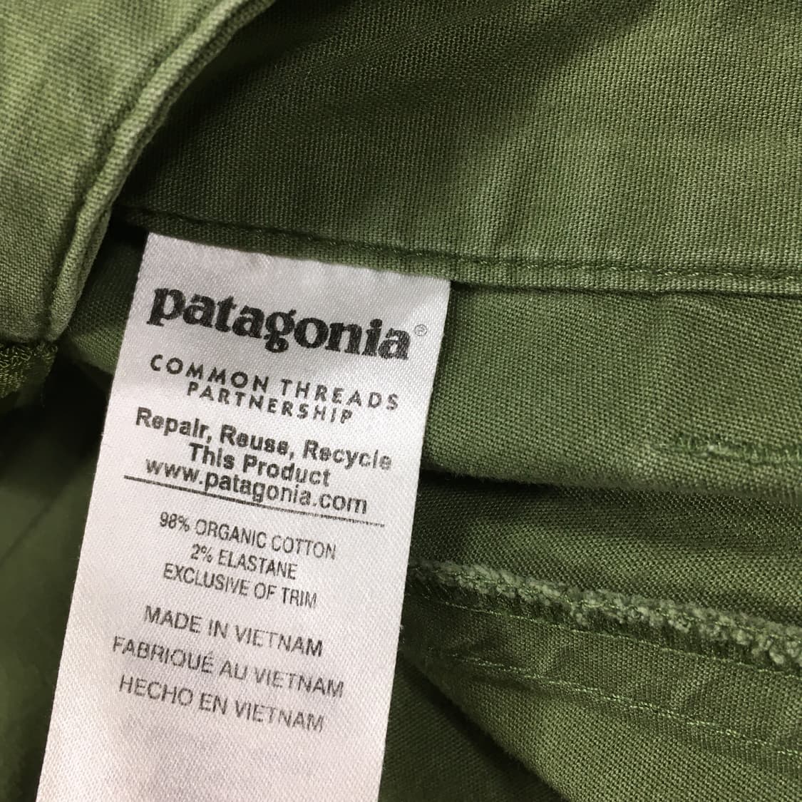 투티/0144 파타고니아 카키 팬츠 워크 실버 자수 로고 상품이미지8