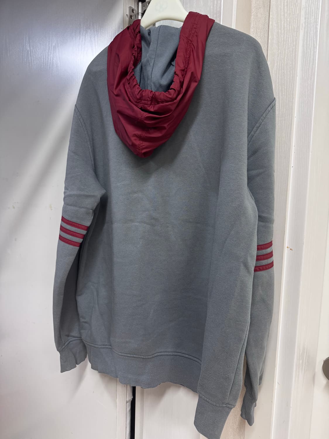 아디다스 삼선 후드집업 버건디/회색 상품이미지8