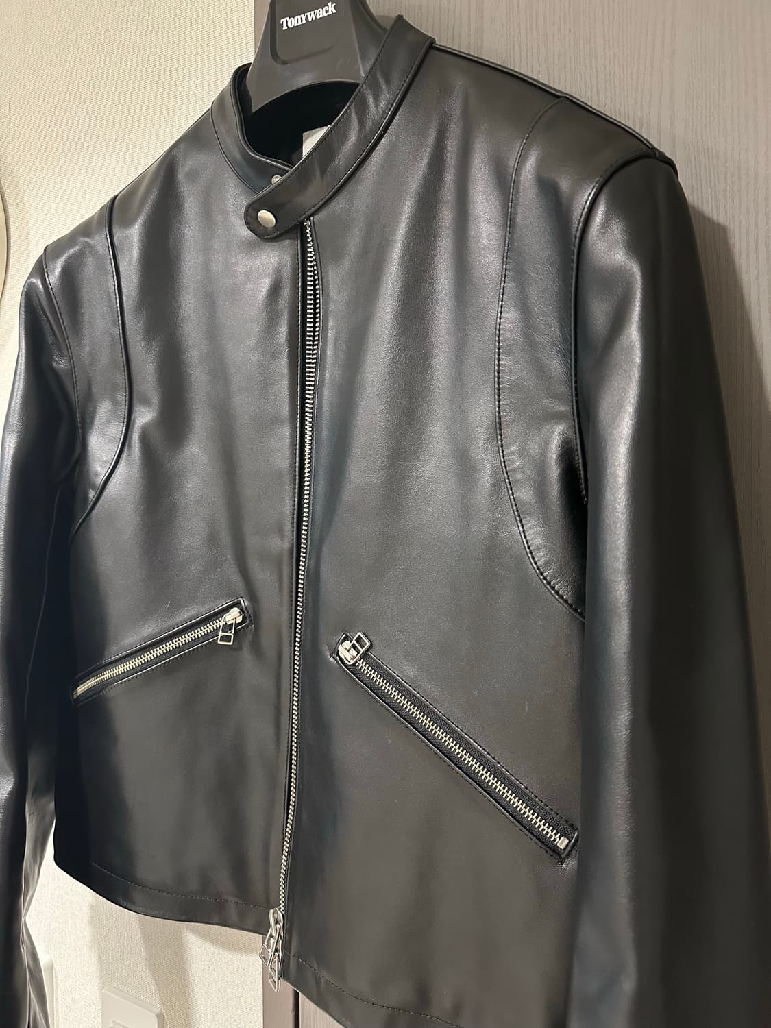 토니웩 레더 카프 레이서 블루종 자켓  L 사이즈 상품이미지6