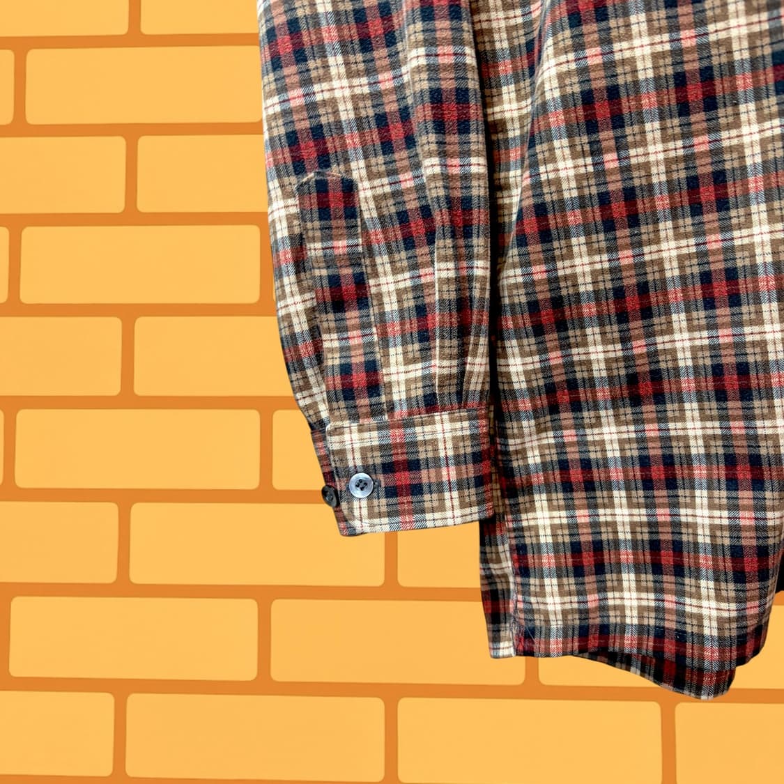 빈티지 코튼 체크 셔츠 (XL) 상품이미지5