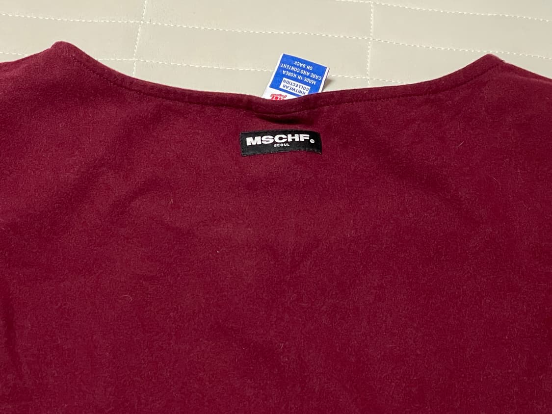 [새상품]구버전 미스치프 18fw 핏티드 웨이스트 밴드 버건디 M 상품이미지4