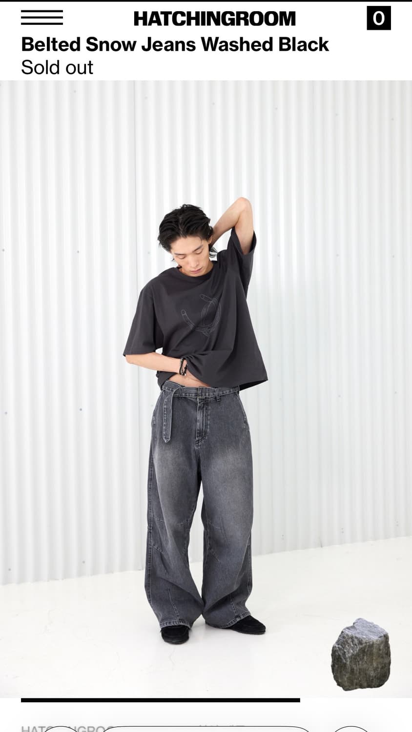 해칭룸 X 디키즈 Belted Snow Jeans Washed Black 상품이미지6