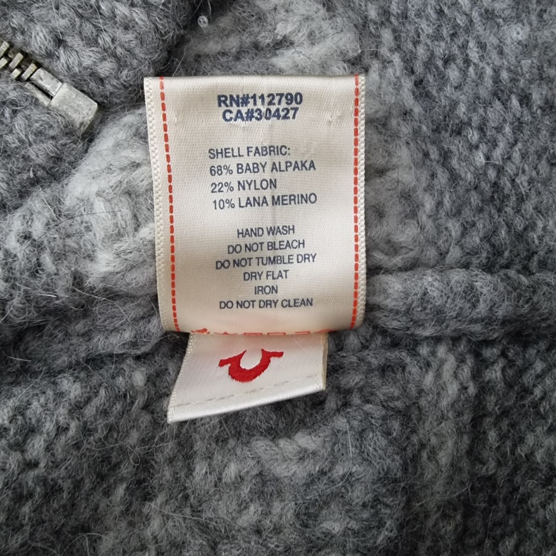 트루릴리젼 알파카 니트 집업 100 상품이미지6