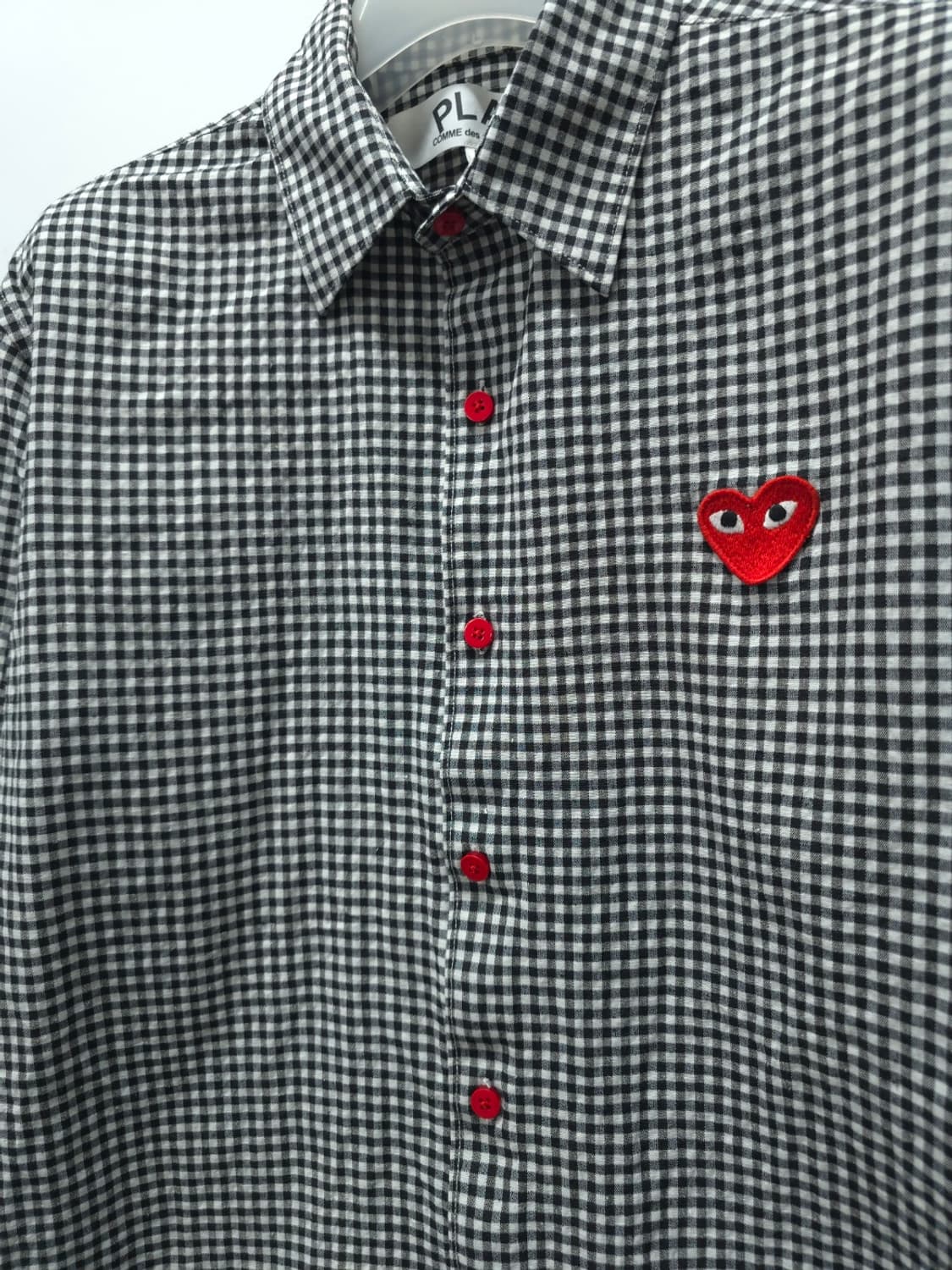 꼼데가르송 여성 레드 와펜 블랙 체크 셔츠 (55~66) 상품이미지4