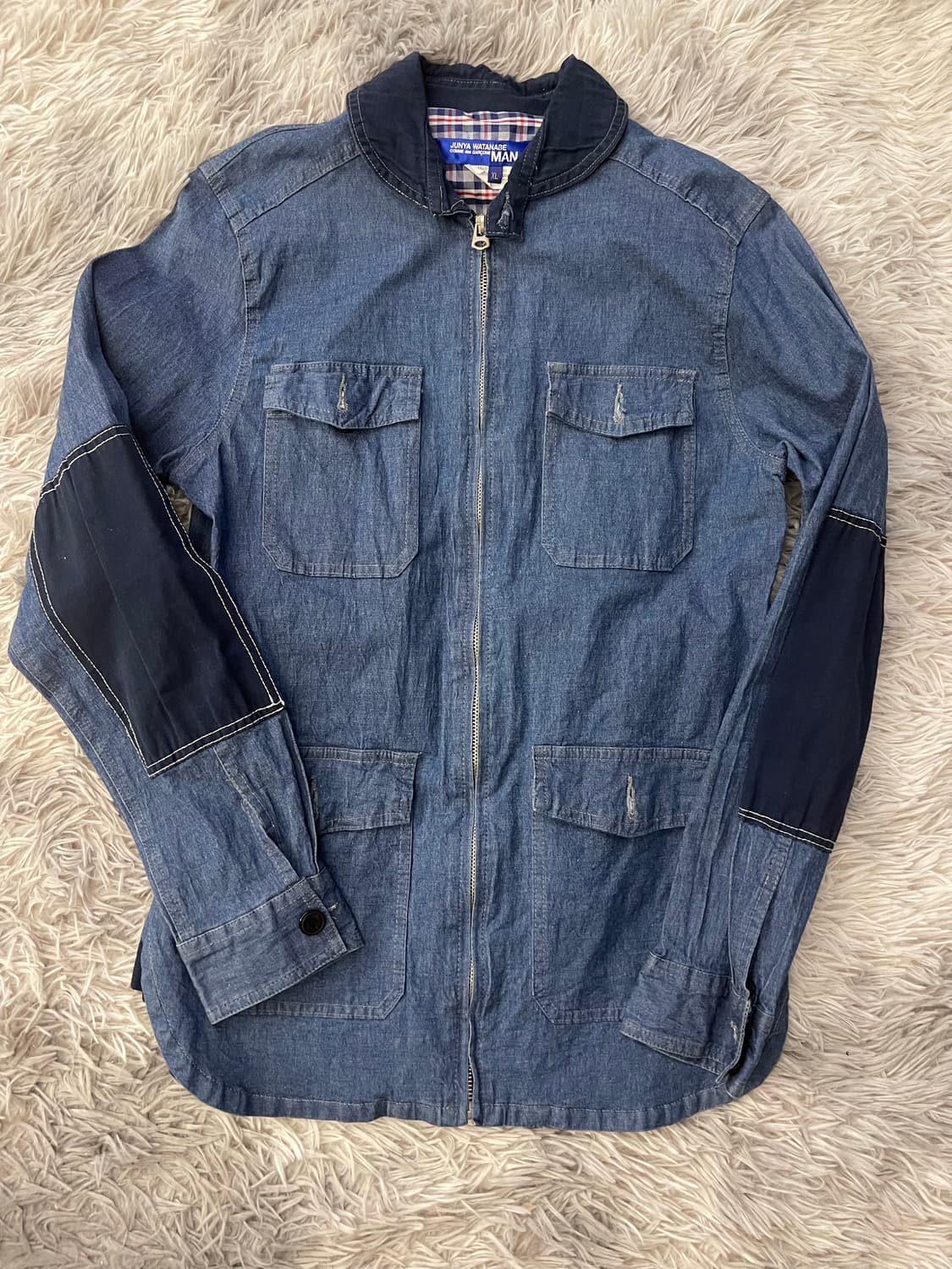 준야 와타나베 꼼데가르송 빈티지 데님 블루종 셔츠 XL 상품이미지1