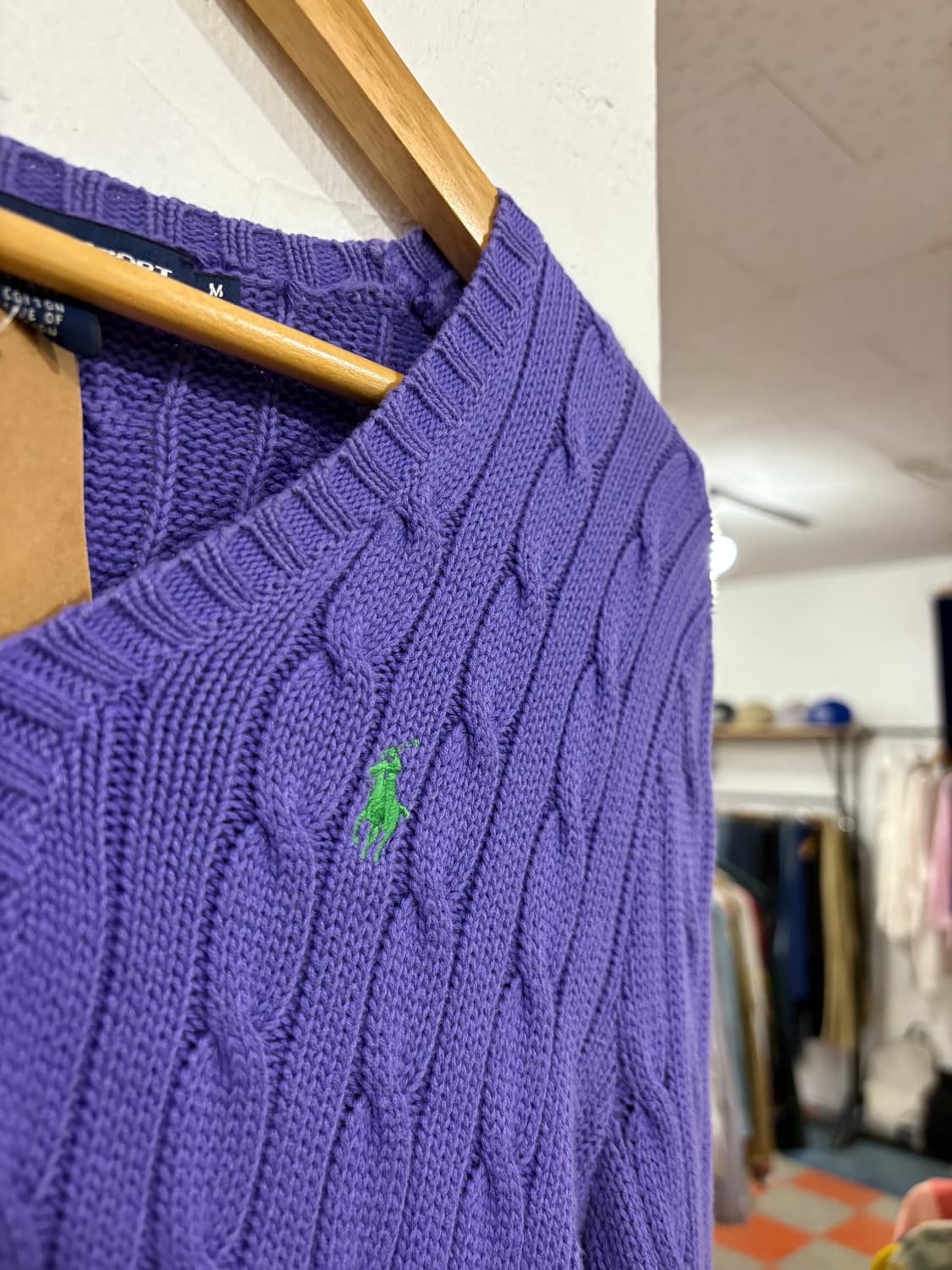 폴로 꽈배기 브이넥 상품이미지2