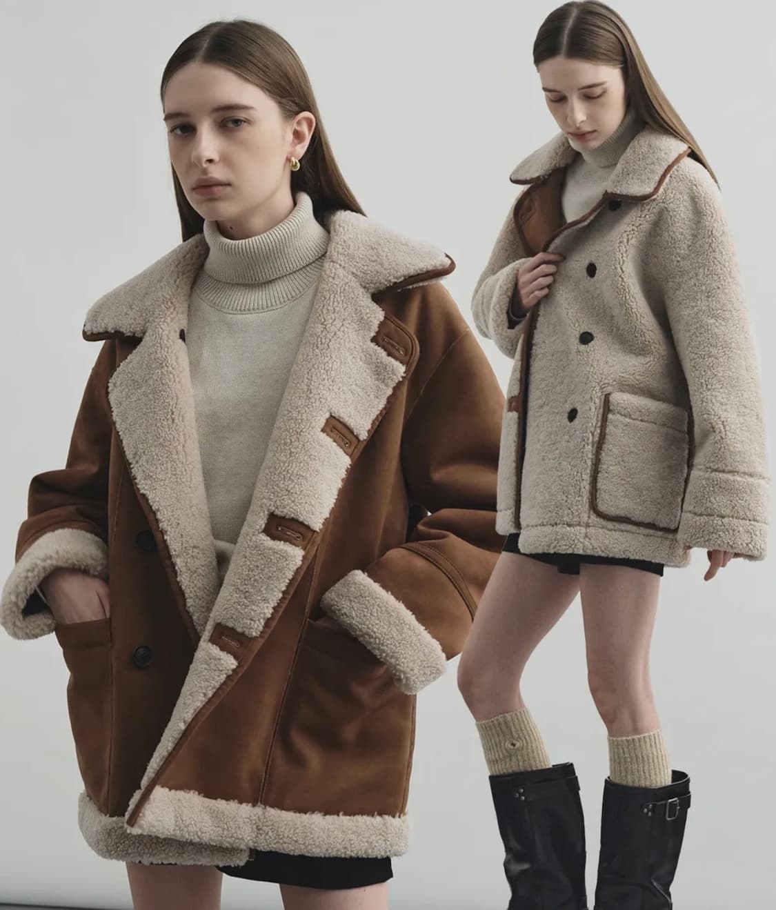 [새상품] 몽돌 리버시블 무스탕 상품이미지3