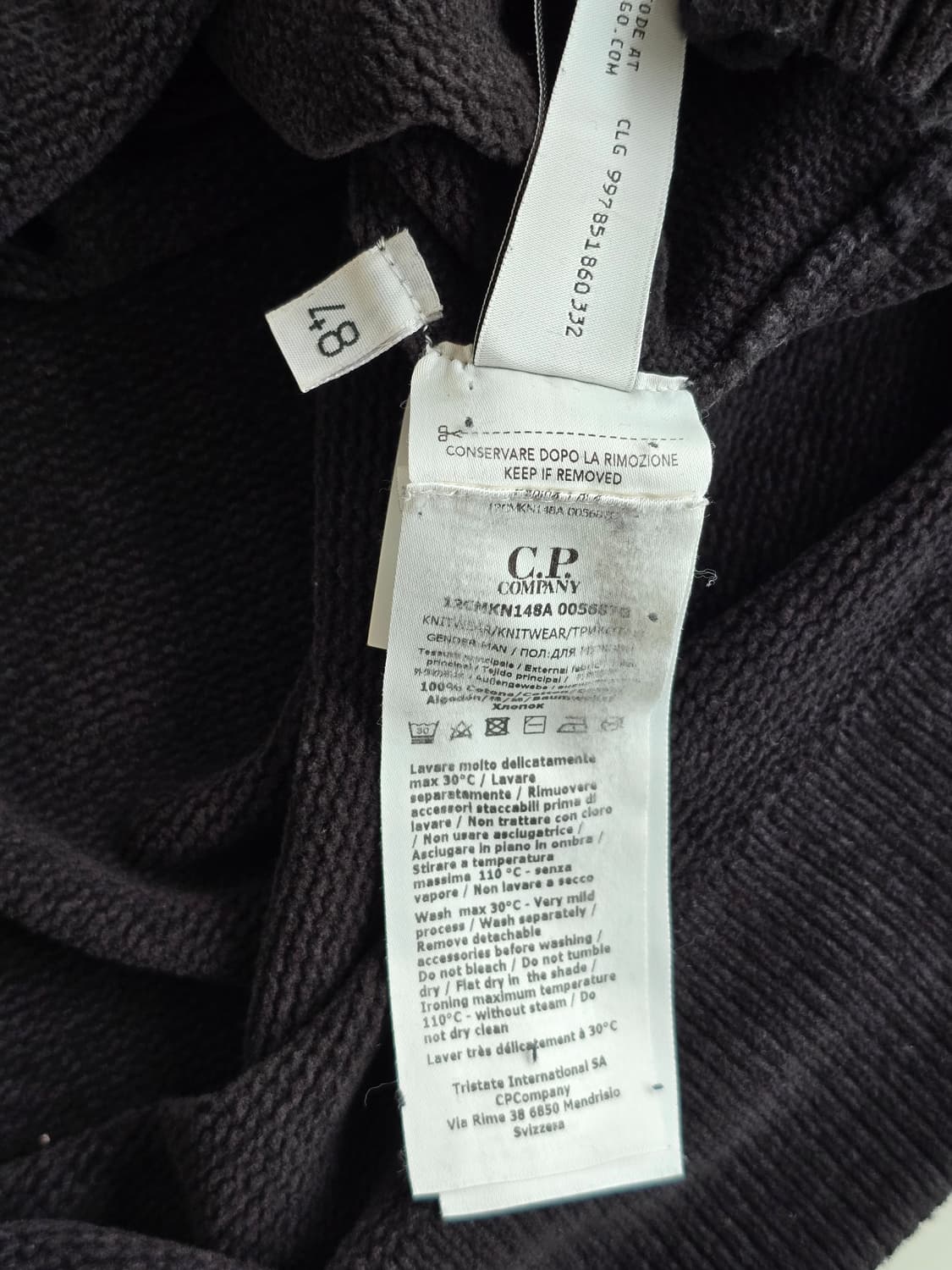 C.P. 컴퍼니 코튼 크루넥 니트 블랙 48 상품이미지5