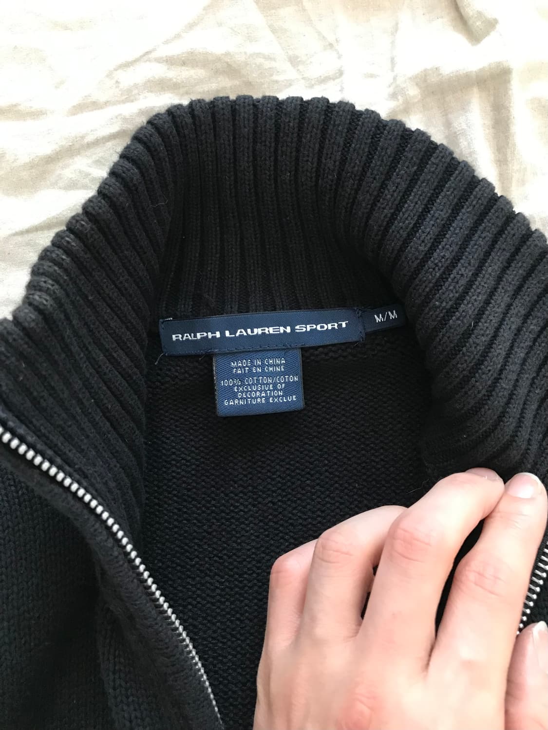 폴로 랄프로렌 포니 로고 블랙 니트집업 상품이미지6