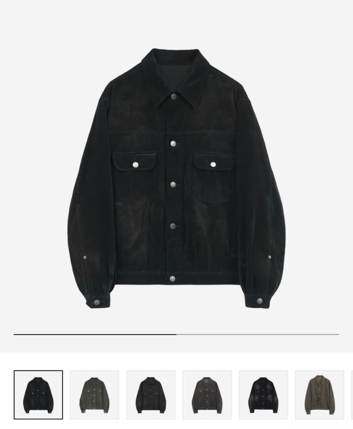 폴리테루 유즈드 트러커 자켓 코듀로이 멀티 페이디드 블랙 4 상품이미지1