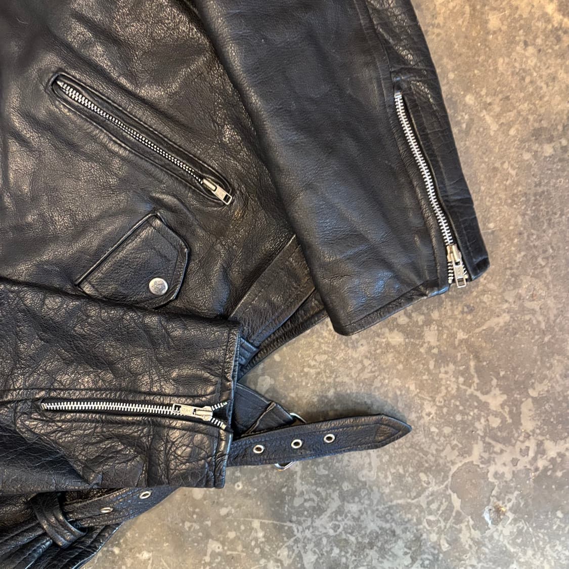 빈티지 더블 라이더 가죽 자켓 상품이미지6