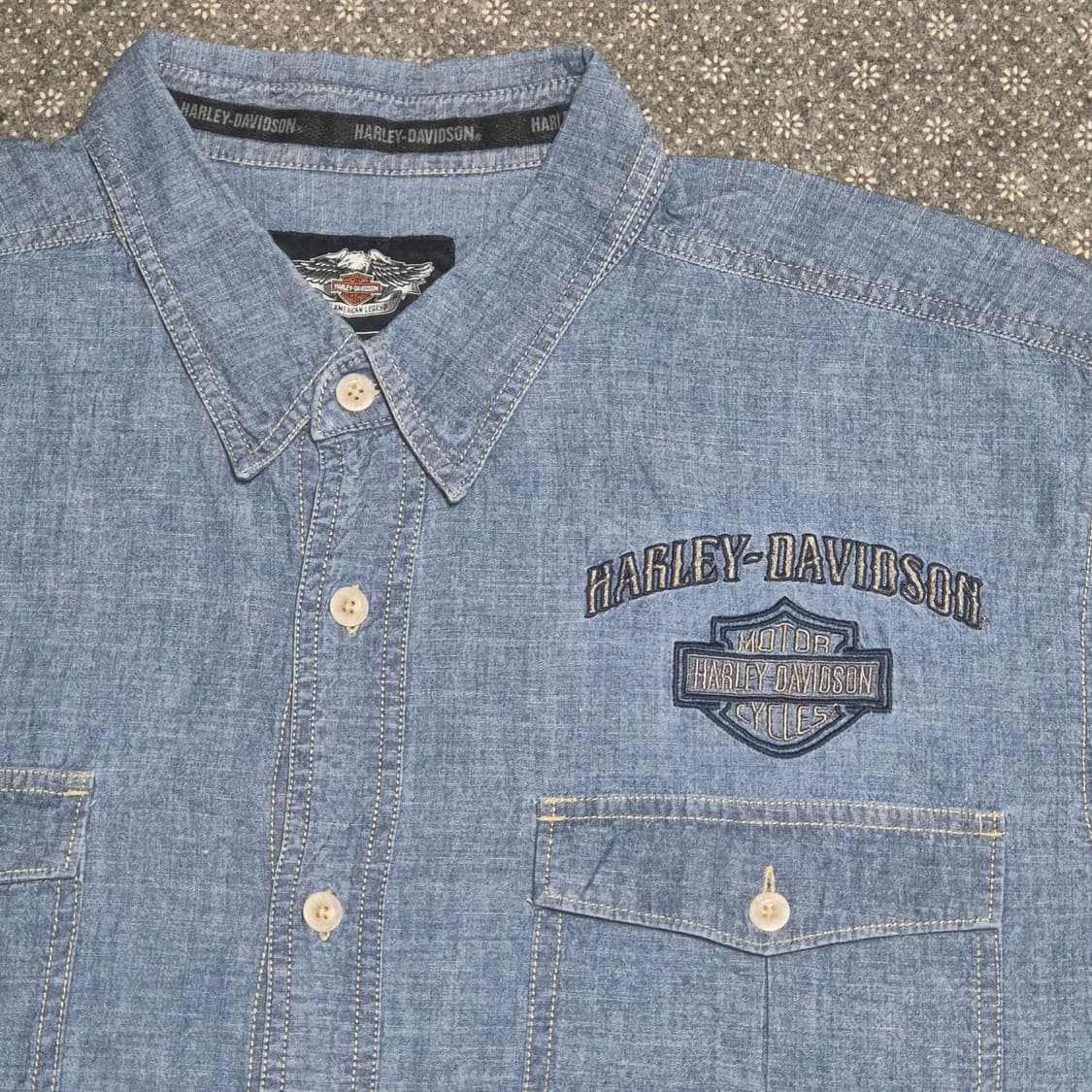 [XXL]할리데이비슨 자수 데님 셔츠-532 상품이미지2
