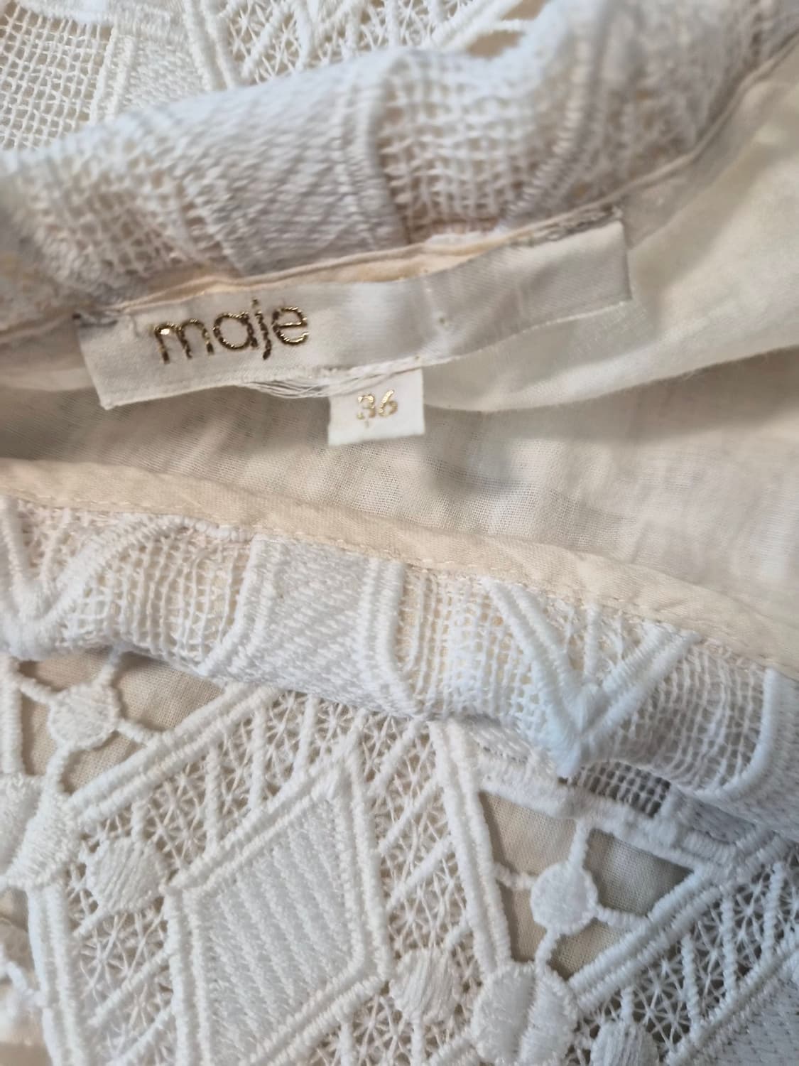 [Maje] 마쥬 기하학 레이스 롱 스커트 (화이트/36사이즈) 상품이미지5