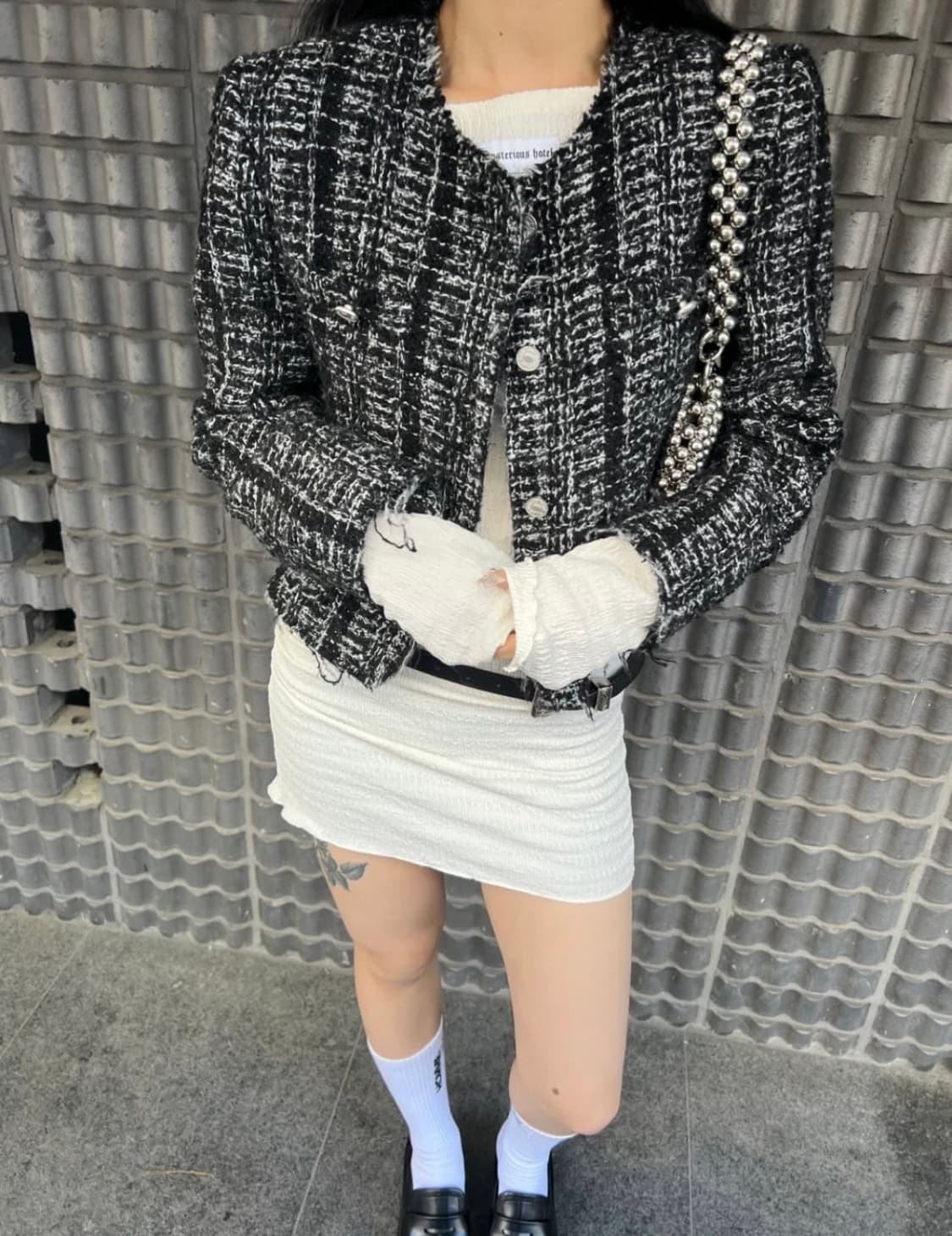 더미스테리어스호텔 트위드 자켓 블랙 상품이미지1