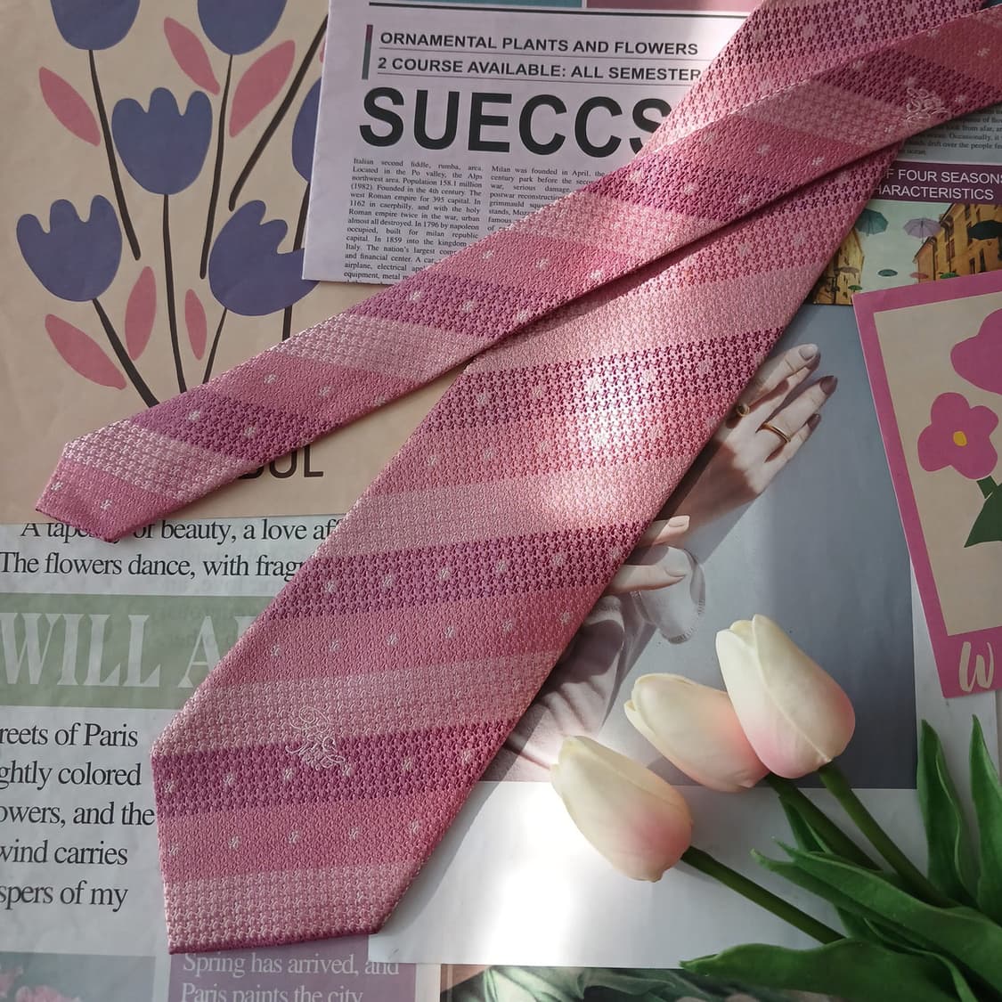 니나리치 실크 텍스처 스트라이프 넥타이 9.1cm A등급 A18985
 상품이미지3