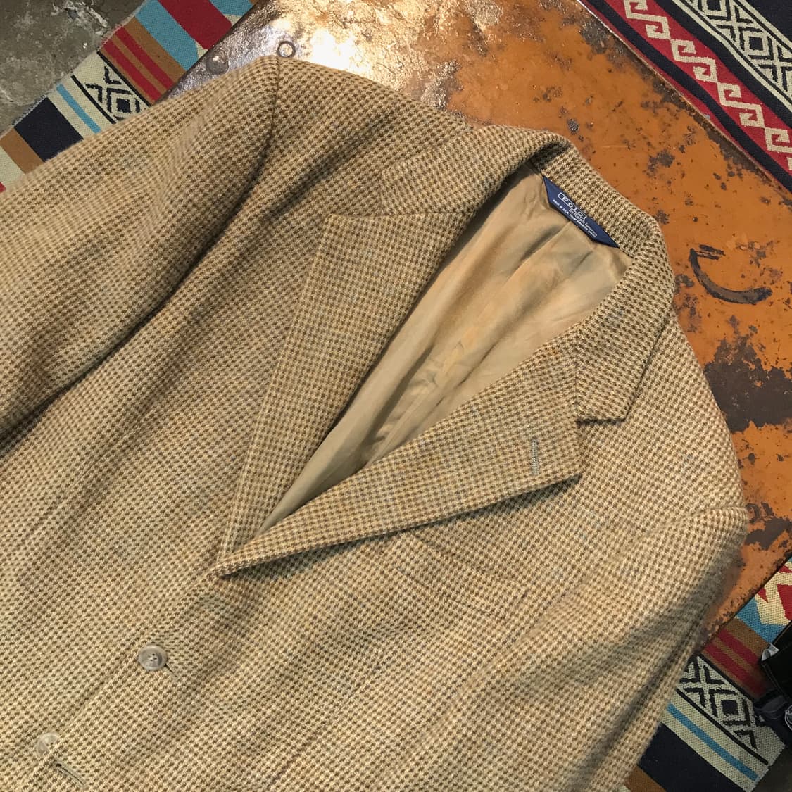 80s USA 폴로랄프로렌 투버튼 발리콘 트위드 울 자켓 남성 105 상품이미지2