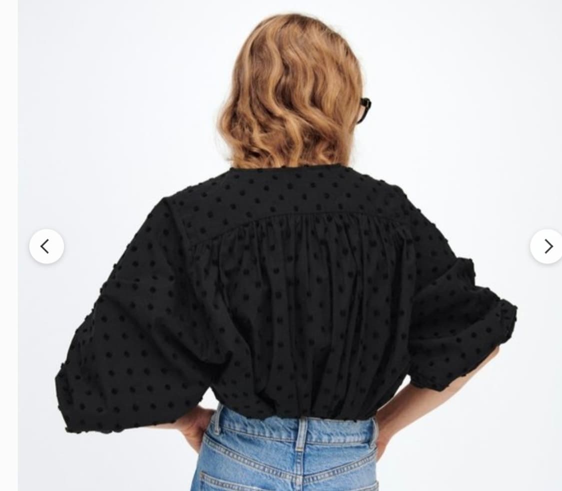 Zara자라 도트패턴 볼륨 여유핏 루즈핏 블라우스s or s~m 상품이미지9