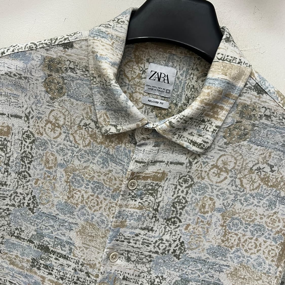 ZARA 자라 릴렉스핏 타이다이 린넨 긴팔 셔츠 남방 L 상품이미지3