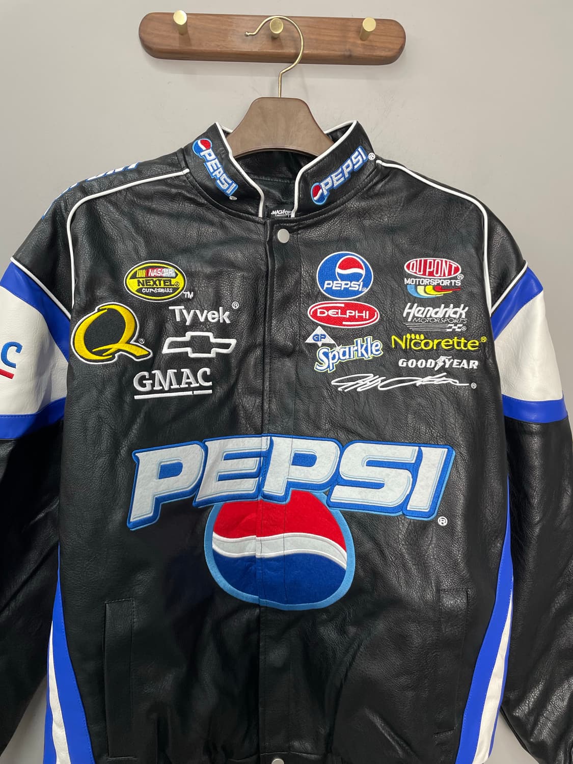 펩시 레이싱 자수패치 블랙 레더자켓 H1838 상품이미지3