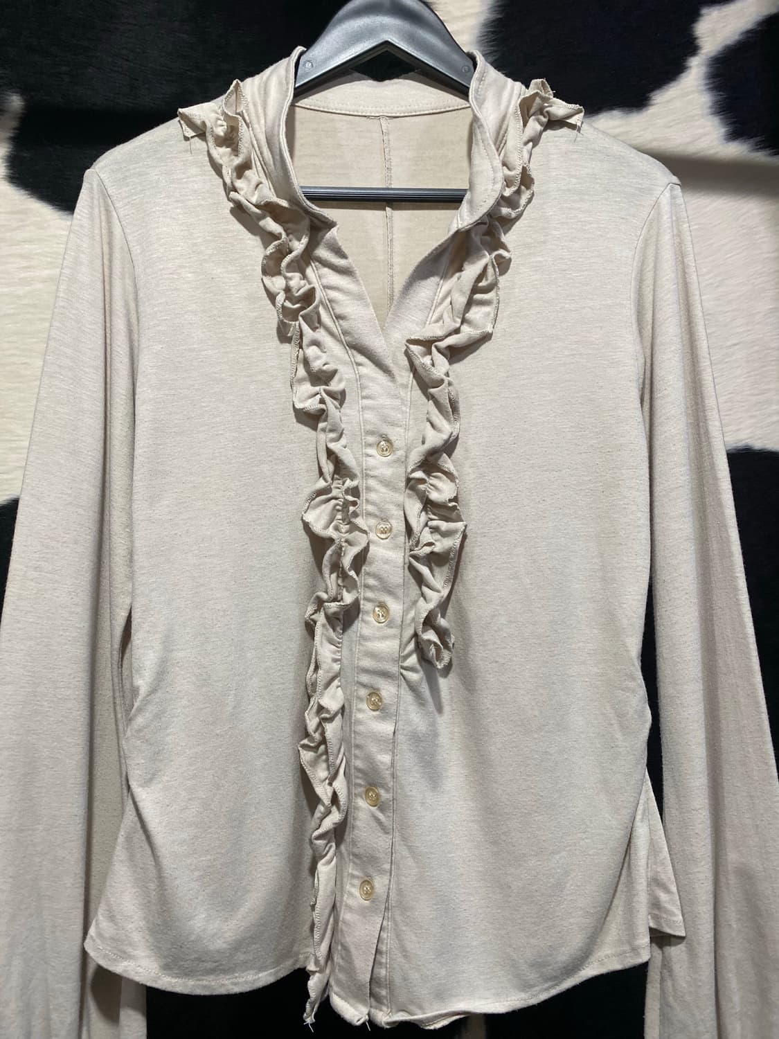 Japanese vtg 셔링 디테일 프릴 블라우스 상품이미지3