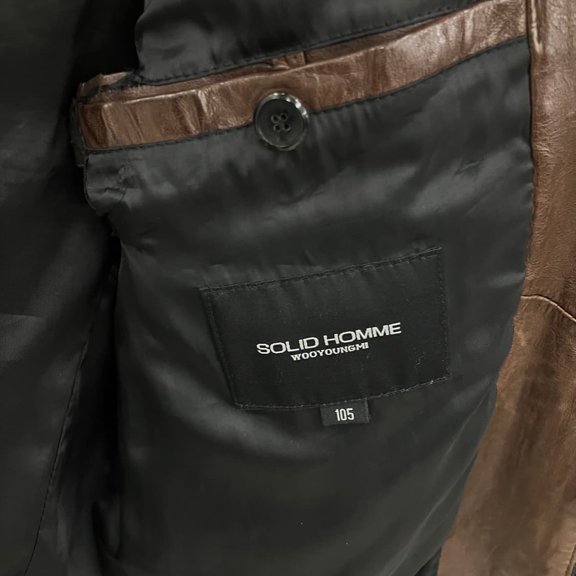 솔리드옴므 우영미 브라운 사선 지퍼 양가죽 자켓 105 상품이미지4