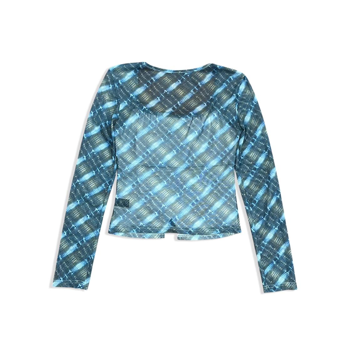 Square Neck Check See Through Top 상품이미지3