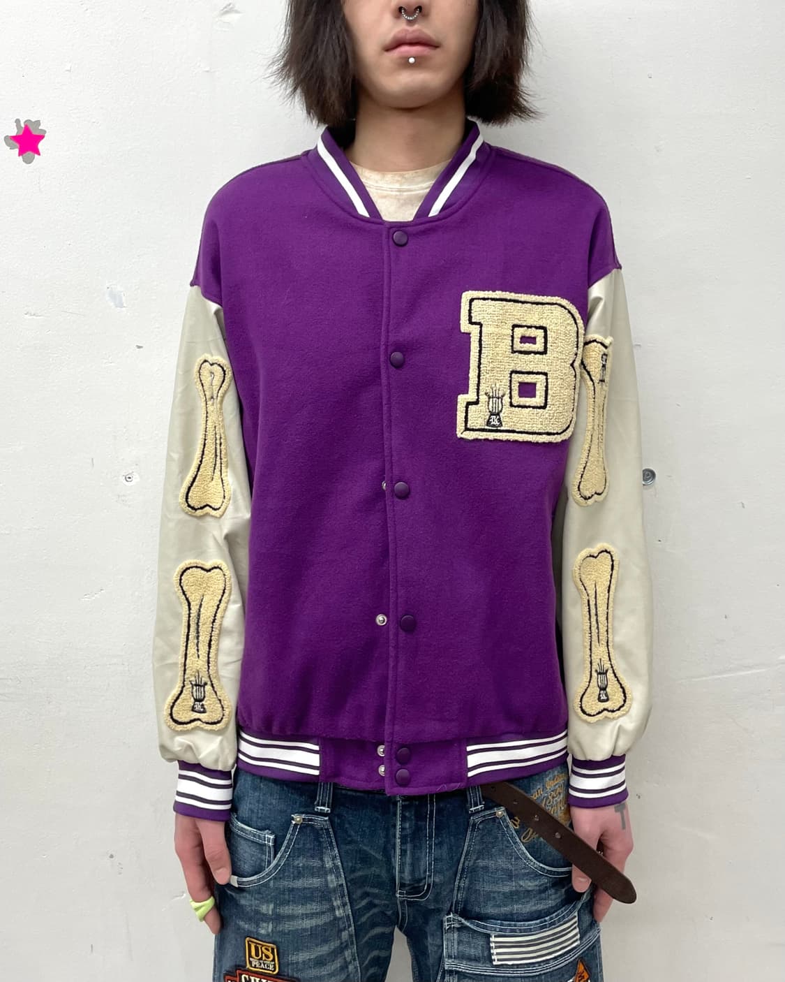 B bone purple stadium jacket 상품이미지1