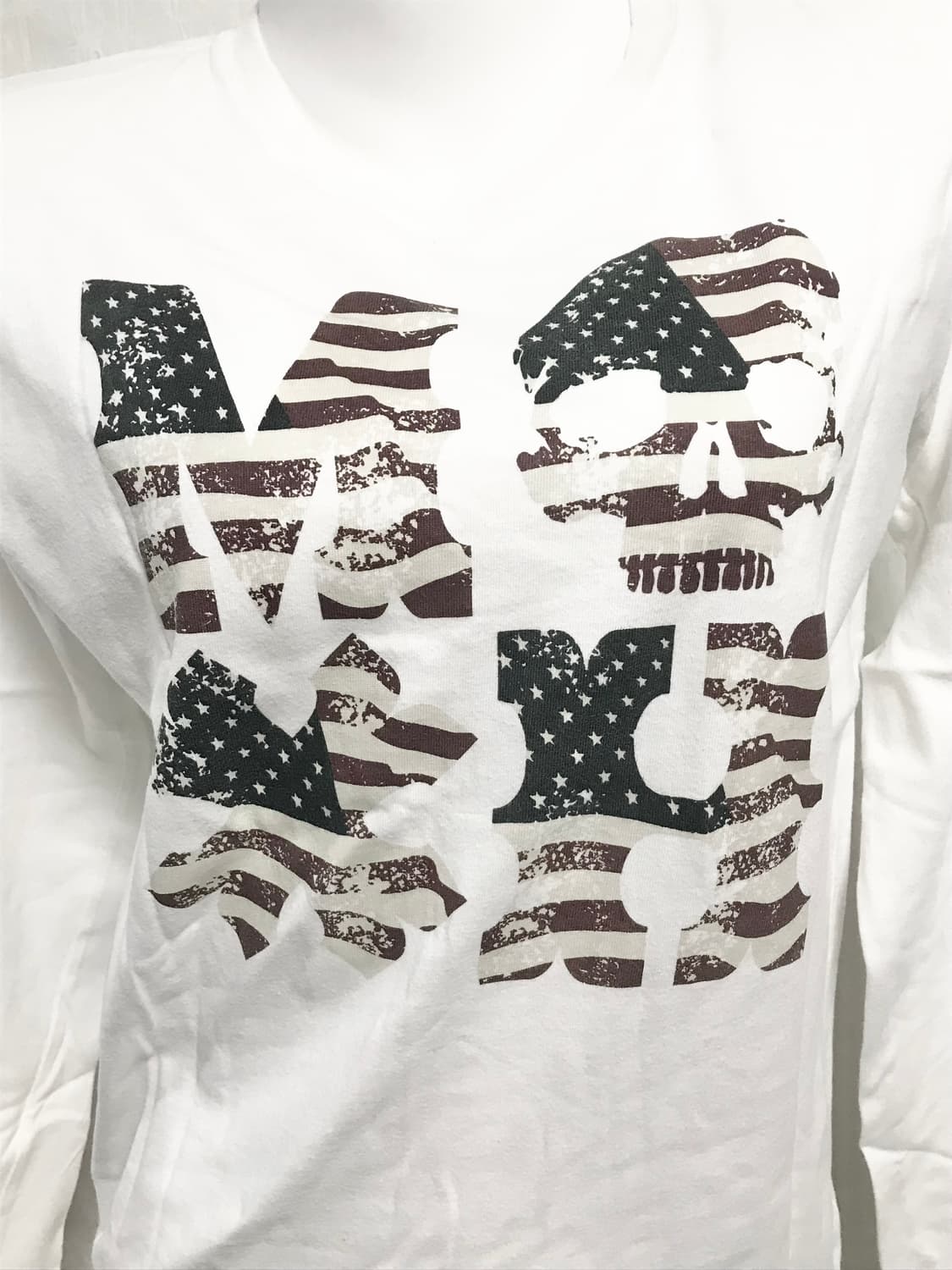 빈티지 펑크 해골 성조기 레터링 롱슬리브 탑 상품이미지4