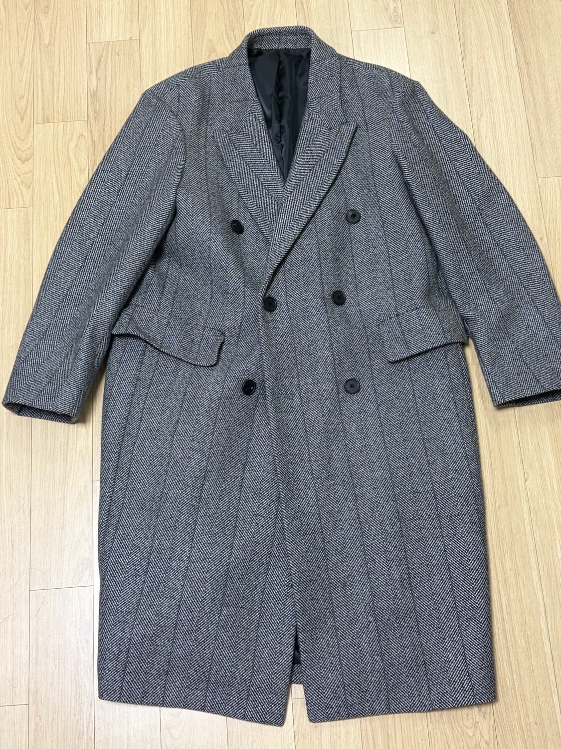 [ TNGT ] 블랙 헤링본 더블 브레스티드 코드 상품이미지1