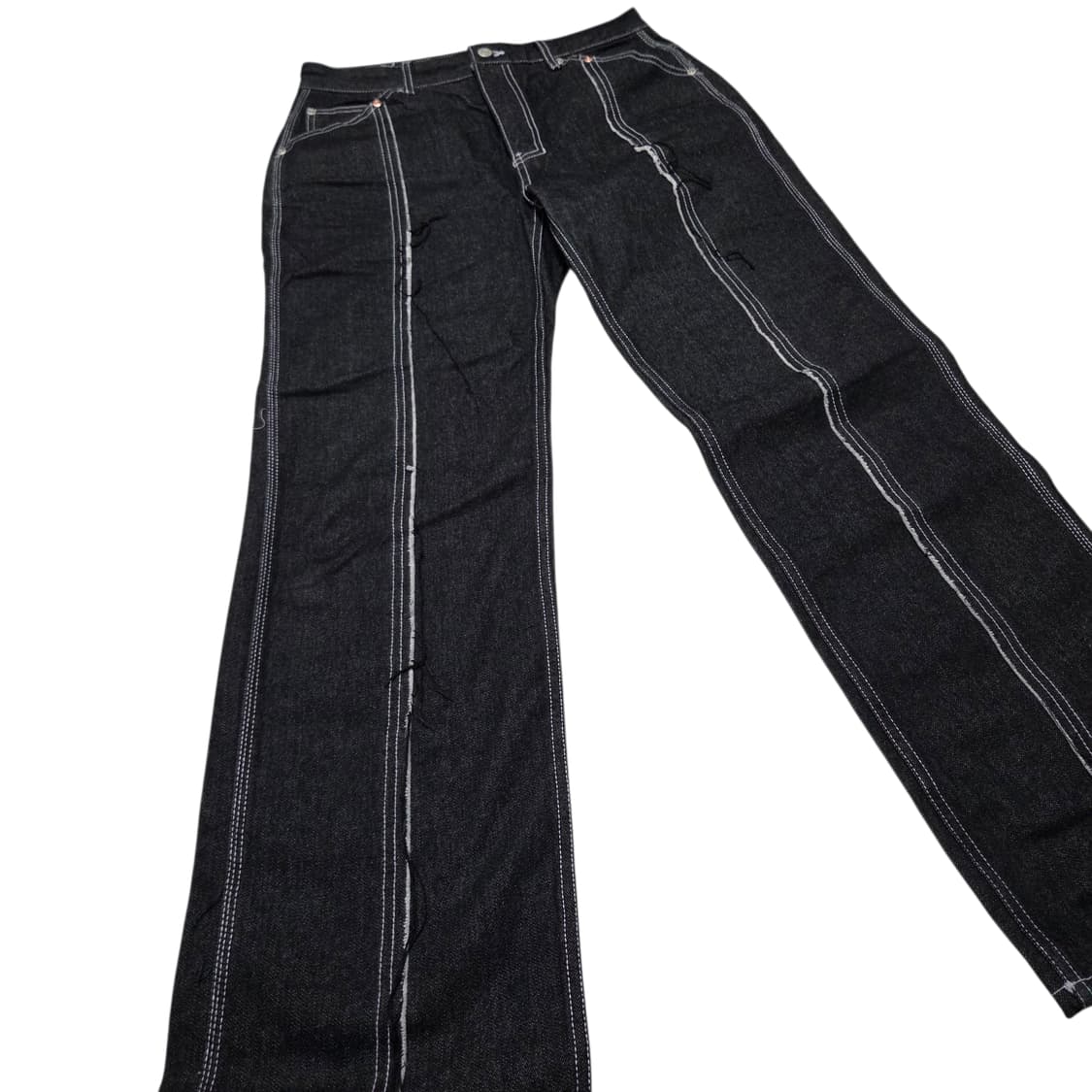 DEMADEN 디메이든 라인 커팅 흑청 데님 팬츠 상품이미지2