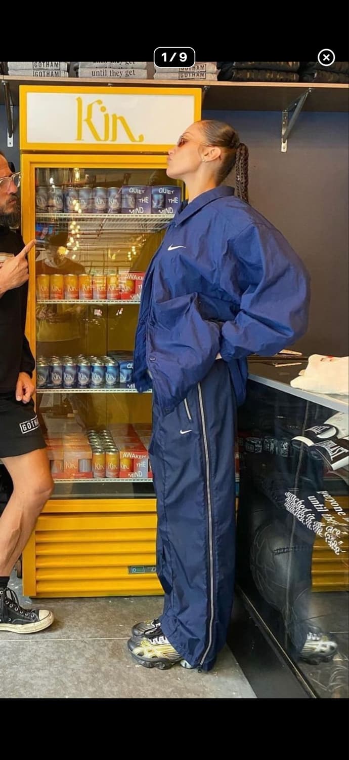 빈티지 나이키 사이드지퍼 나일론 트랙팬츠 그레이 상품이미지1